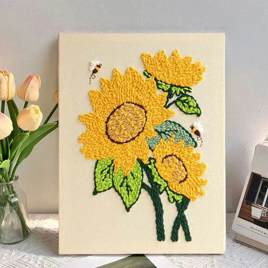 Blooming Trio Sunflower Punch Needle Kit