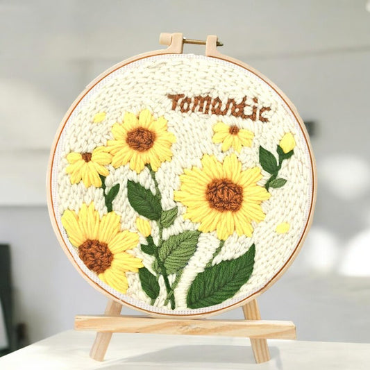 Romantic Sunflower Punch Needle Kit 20x20