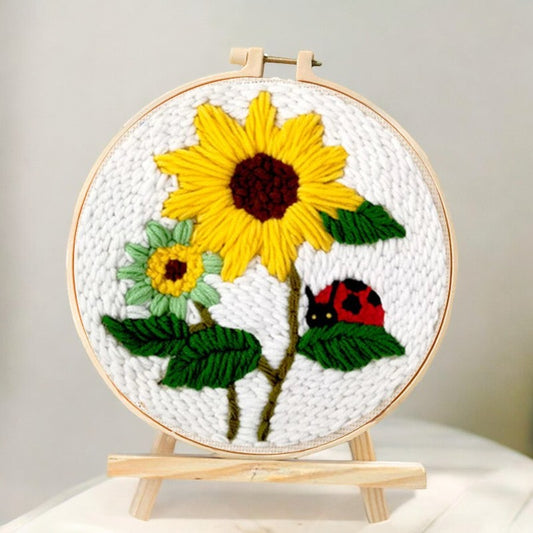 Sunflower with Ladybird Punch Needle Kit